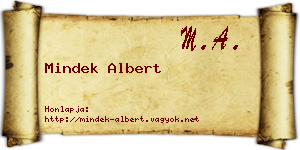 Mindek Albert névjegykártya